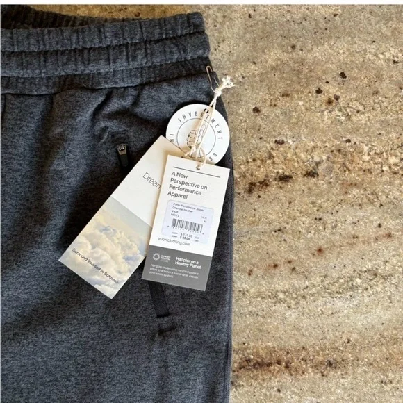 NWT Vuori Men’s Ponto Performance Jogger Size Medium Charcoal Heather